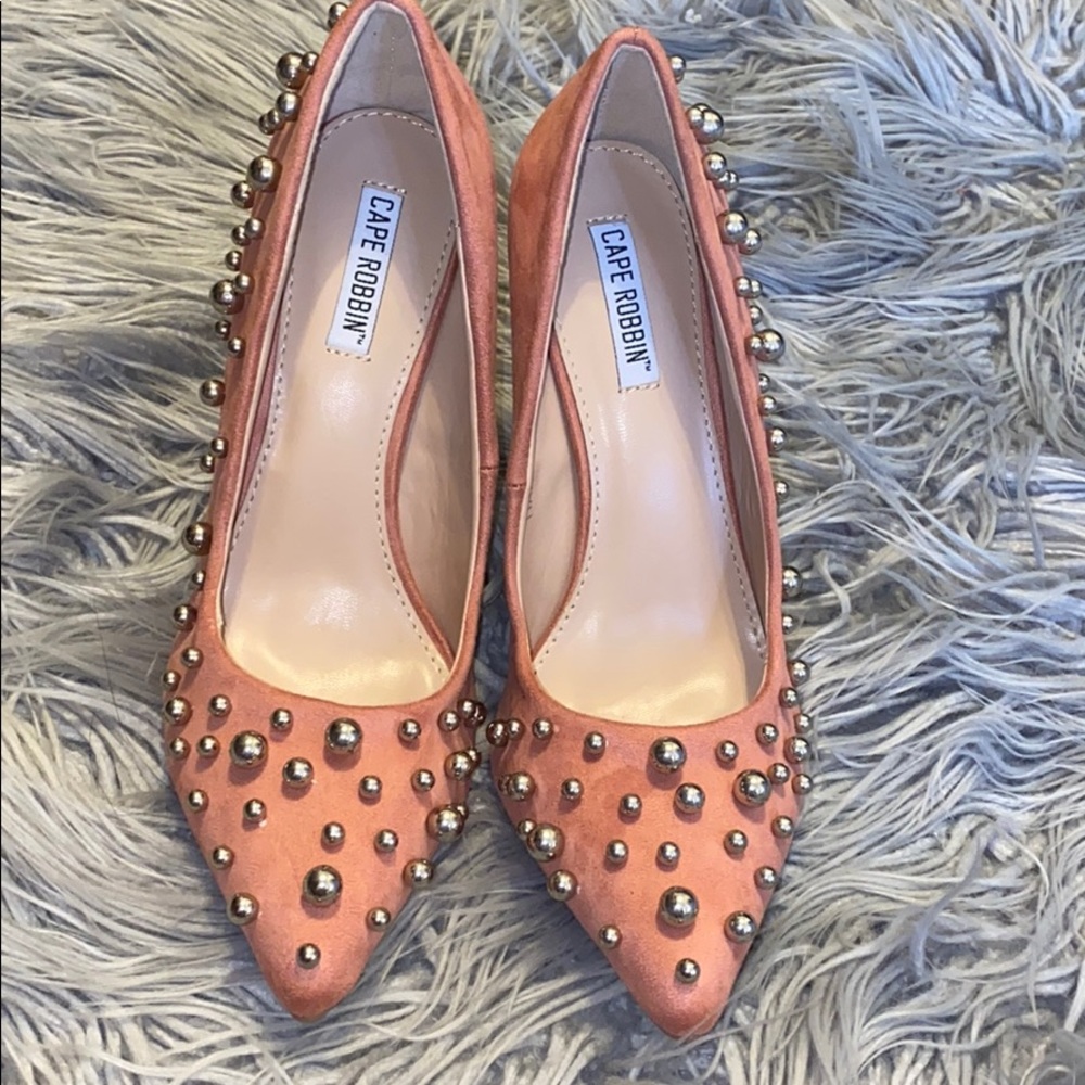 Pink and silver pumps